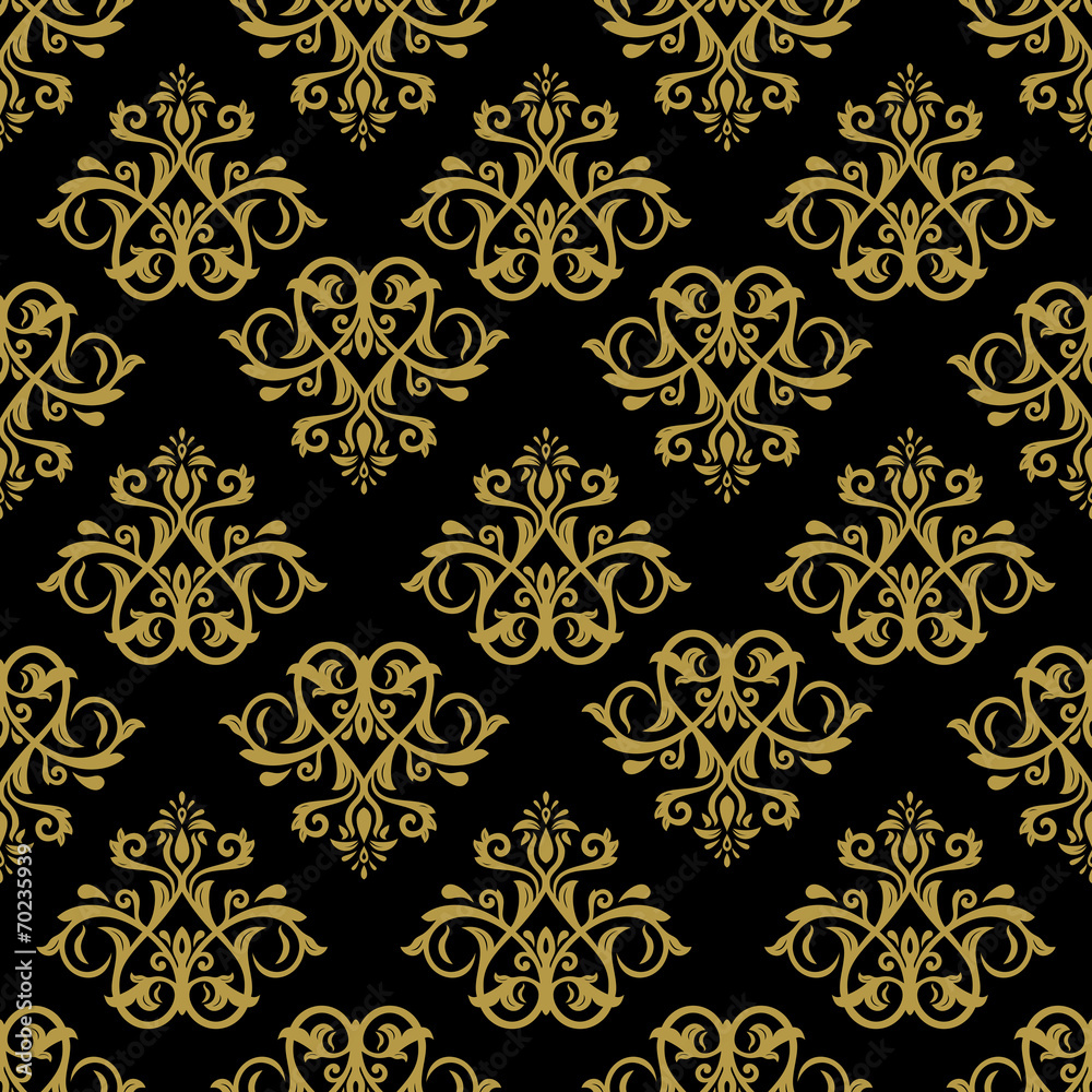 Damask Seamless Vector Pattern. Orient Background Damask Seamless Vector Pattern. Orient Background