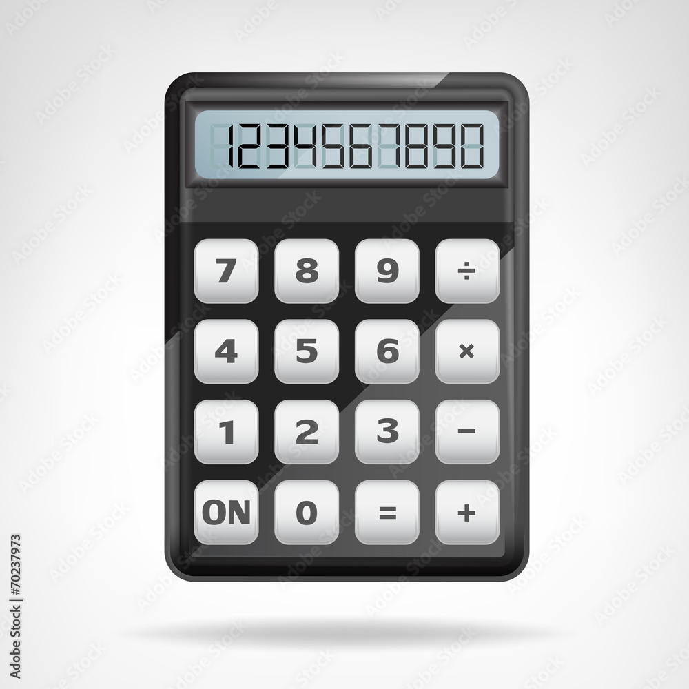 small round black calculator object isolated small round black calculator object isolated