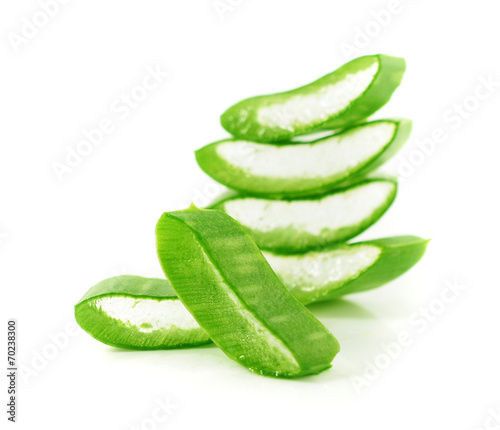 aloe vera fresh leaf. isolated over white