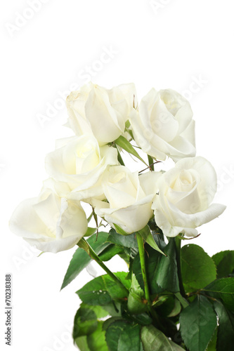 Bouquet of beautiful roses isolated on white © Africa Studio