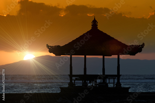 sunset in bali beach