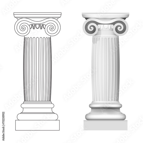 ionic column style side view isolated
