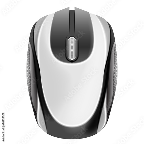 computer mouse in top view isolated object