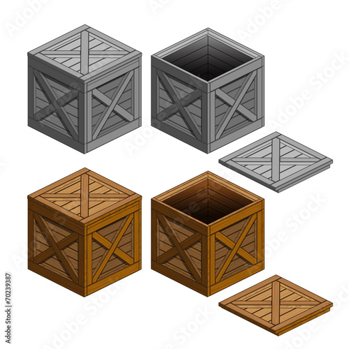 crate box object collection isolated