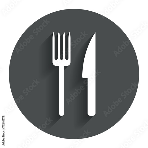 Eat sign icon. Cutlery symbol. Fork and knife.