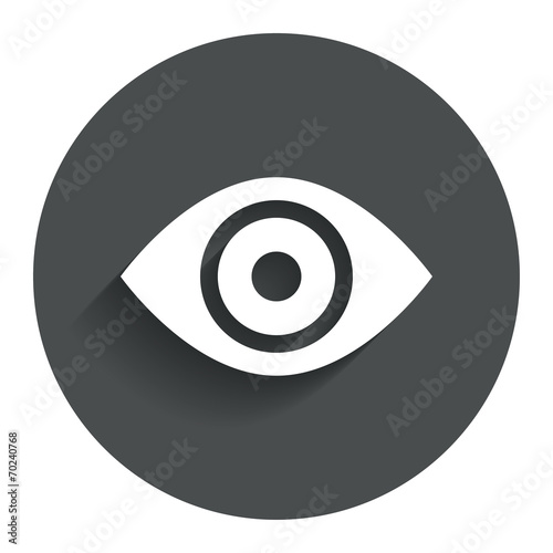 Eye sign icon. Publish content button.