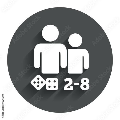 Board games sign icon. 2-8 players symbol.