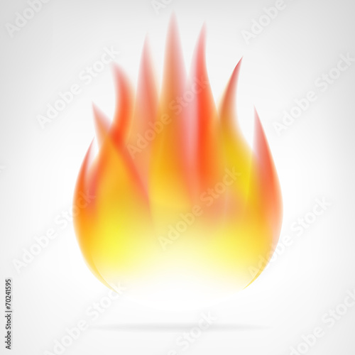 hot fire flame isolated vector