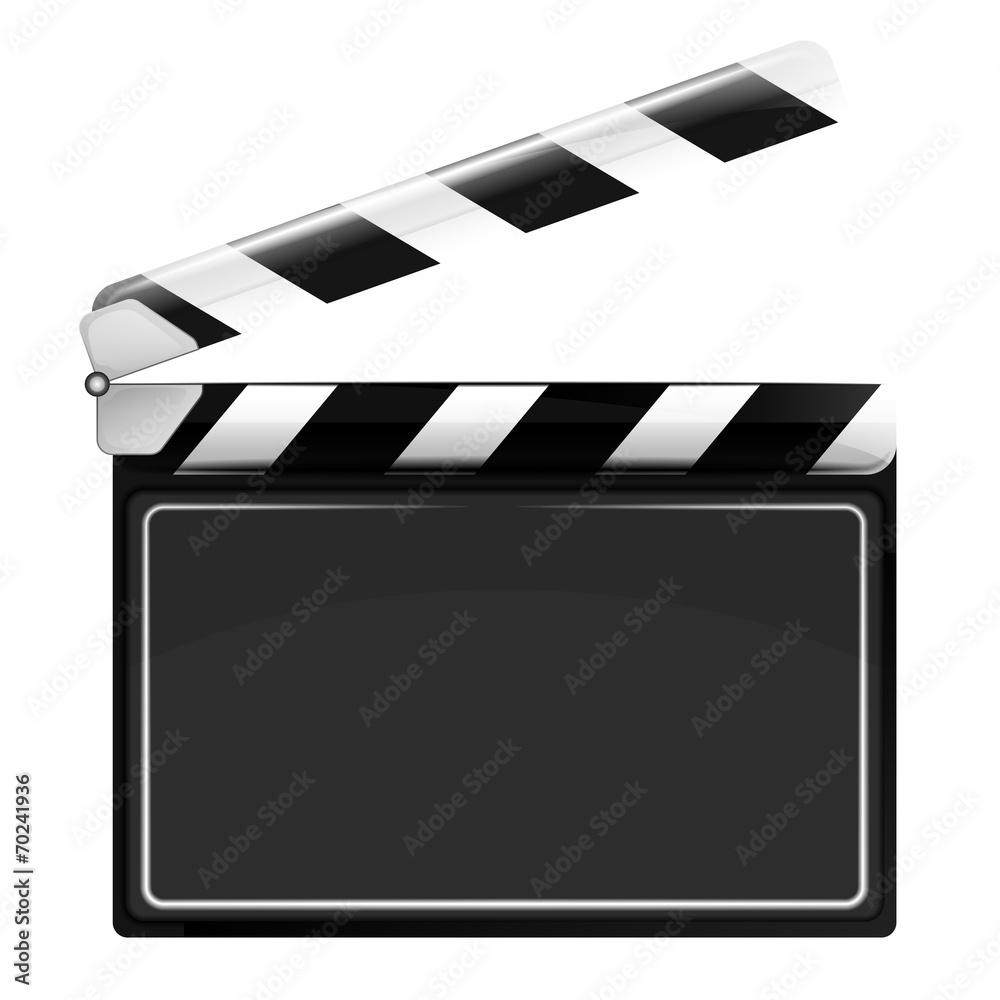 blank open movie flap object  isolated