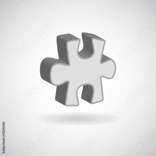 vector glossy puzzle web icon design element grey