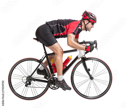 cyclist sprints on a bike