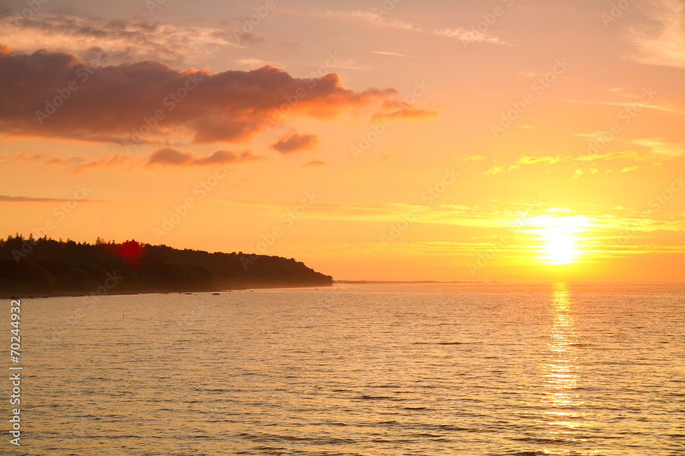 sunset at sea.