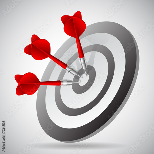black Dart on Red Target Close-up vector