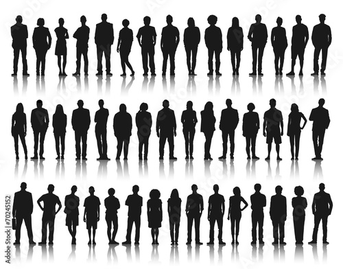 Silhouette Group of People Standing photo