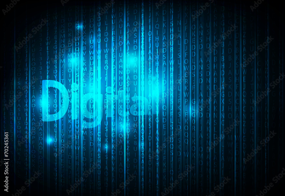 Digital display English code, vector Digital display English code, vector