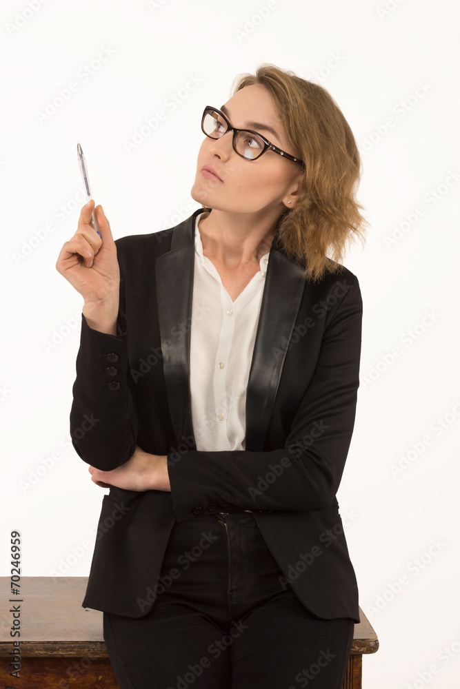 business woman in glasses