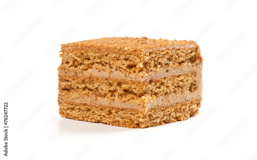 Slice of layered honey cake Slice of layered honey cake