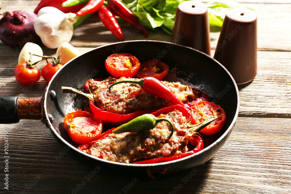 Stuffed pepper with meat and vegetables