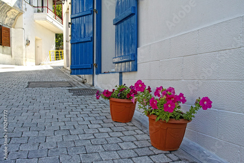 Beautiful white streets of Greece