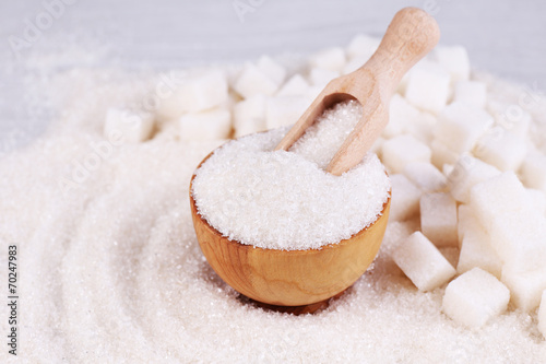 White sugar in light background background