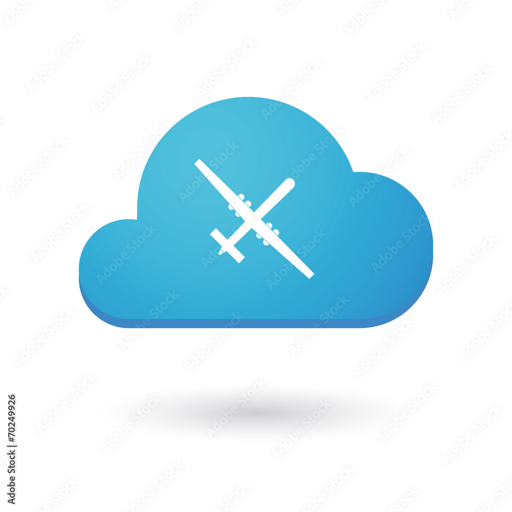 Cloud icon with a drone Cloud icon with a drone