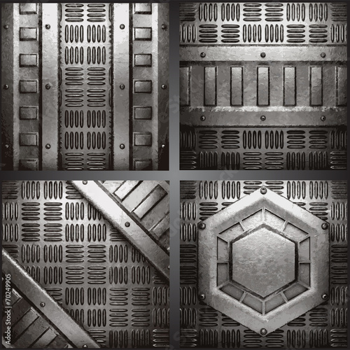 Vector metal background set
