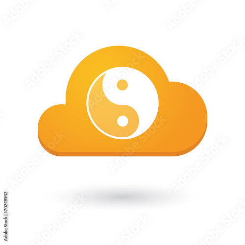Cloud icon with a ying yang