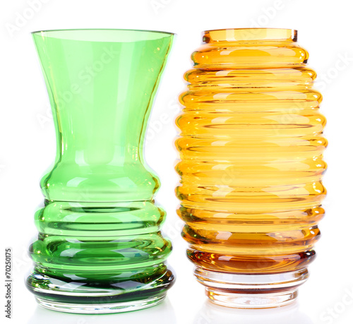 Glass vase isolated on white