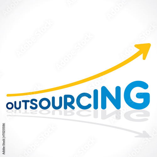 creative outsourcing word graph design vector