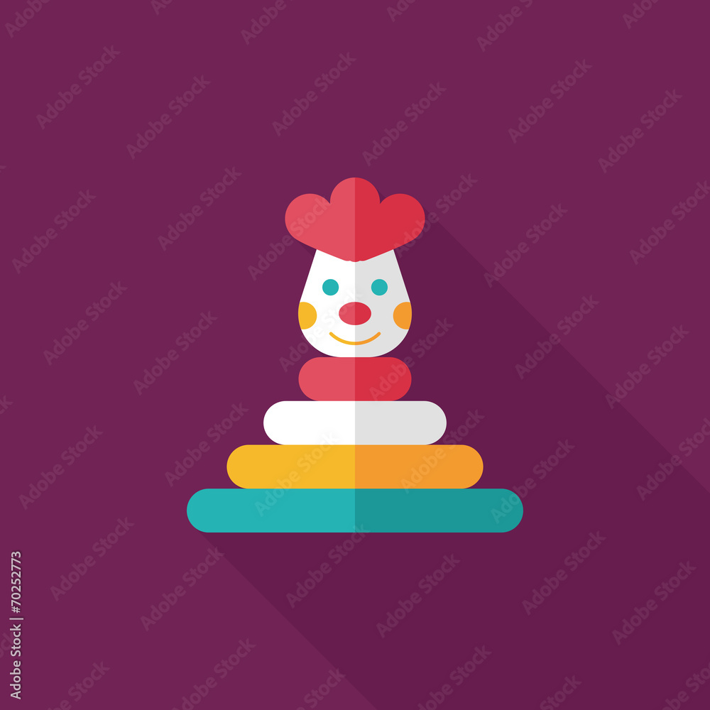 Fototapeta premium Pyramid toy flat icon with long shadow,eps10
