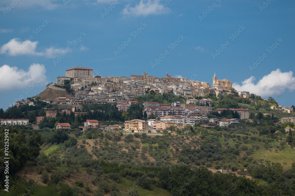 Beautiful historical Italian town constructed on the hill