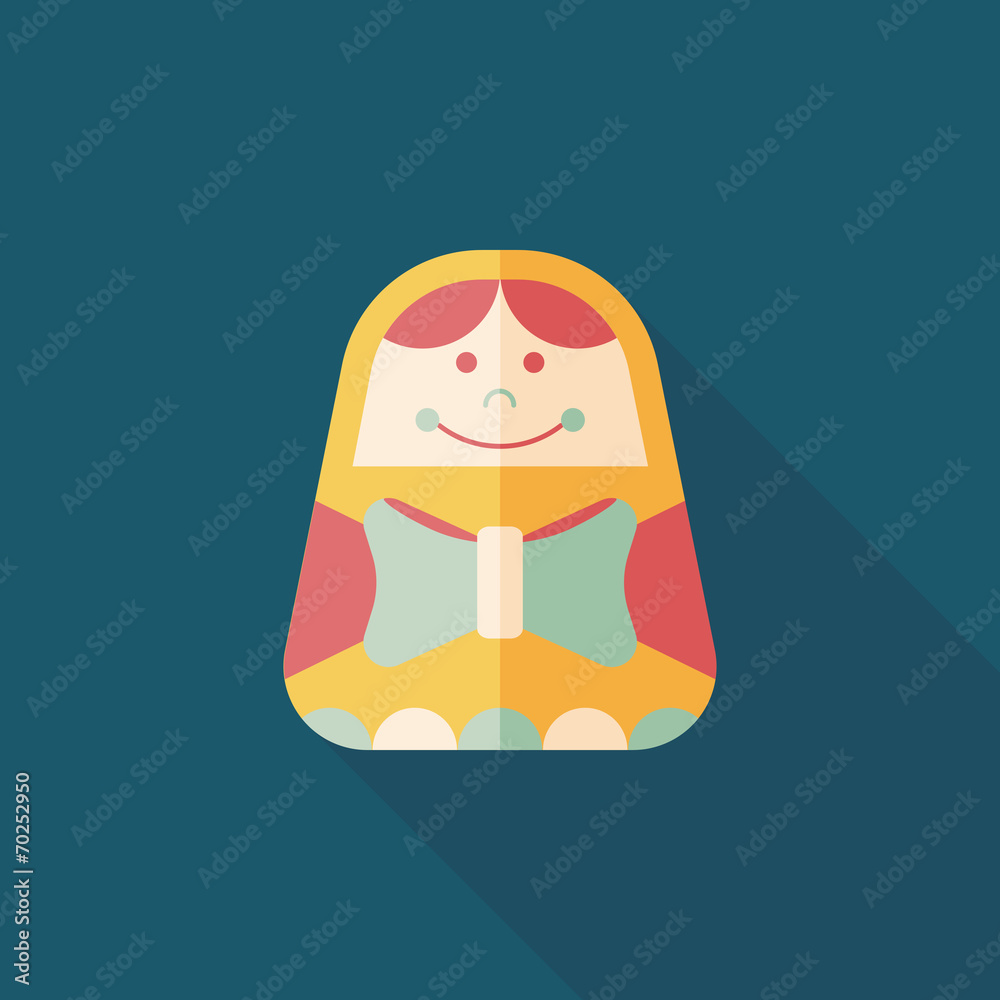 Russian Doll flat icon with long shadow,eps 10 Russian Doll flat icon with long shadow,eps 10