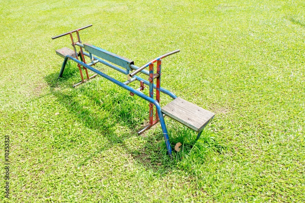Modern colorful children playground in public park Modern colorful children playground in public park