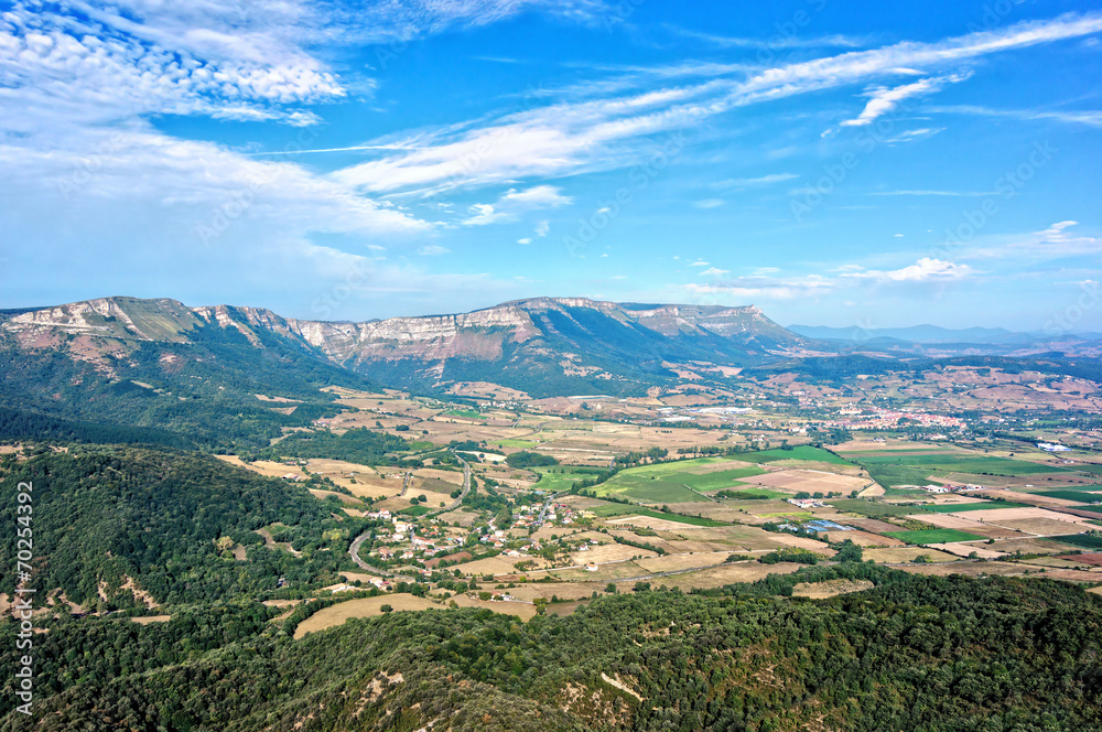 Orduna village and Sierra Salvada mountains