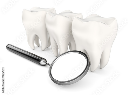 Teeth and dental mirror