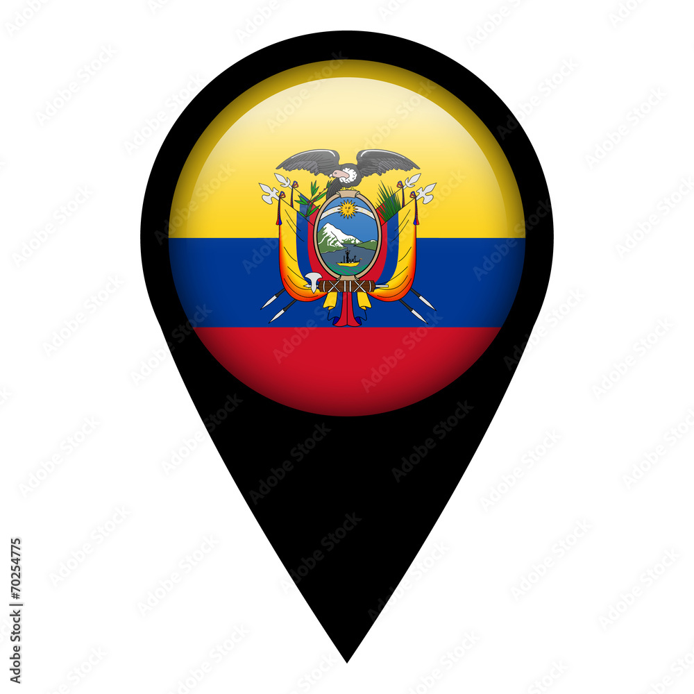 Fototapeta premium Flag pin illustration - Ecuador