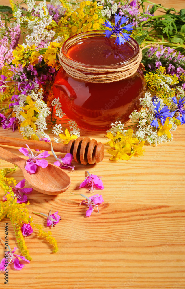 Flowers with honey Flowers with honey