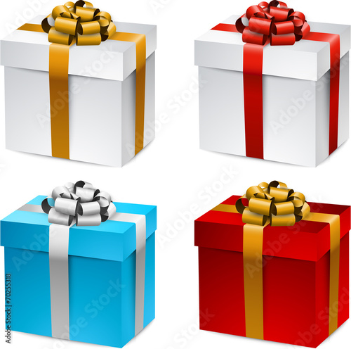 Set of realistic 3d gift boxes.