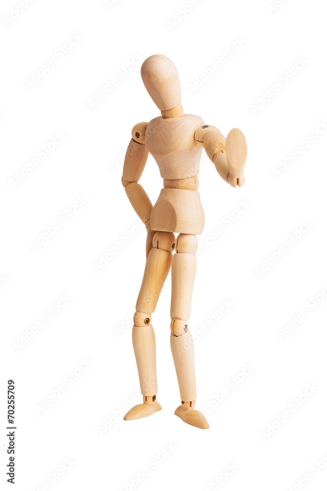 Wooden mannequin isolated on white Wooden mannequin isolated on white