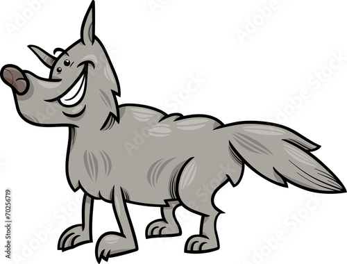 gray wolf animal cartoon illustration © Igor Zakowski