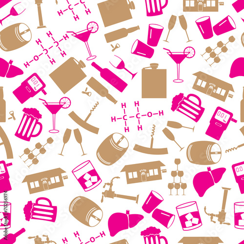 color alcohol icons seamless pattern eps10