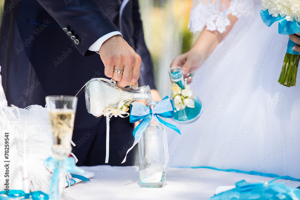 Obraz premium Romantic wedding sand ceremony