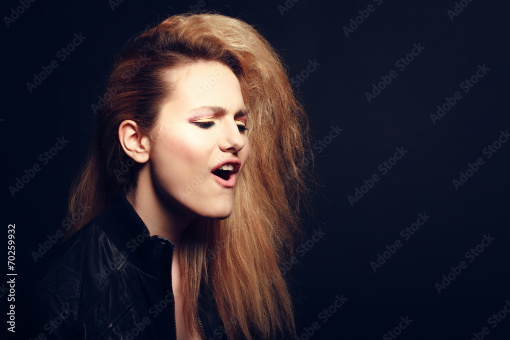 Fototapeta premium Black and white glamor woman portrait