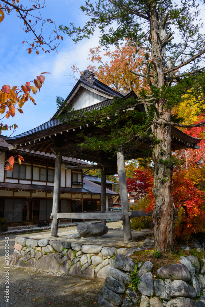 Historic Village of Shirakawa-go in autumn　Akiba shrine