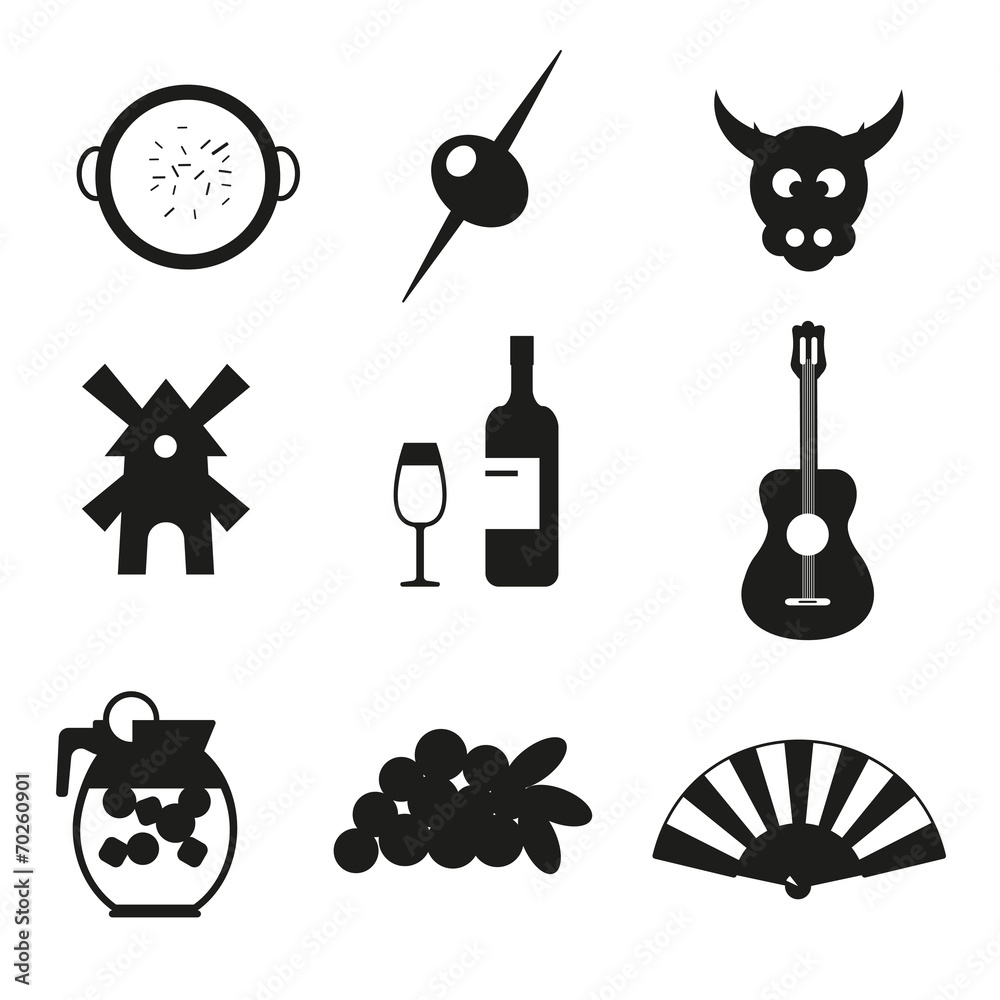 Fototapeta premium Spain vector icons set