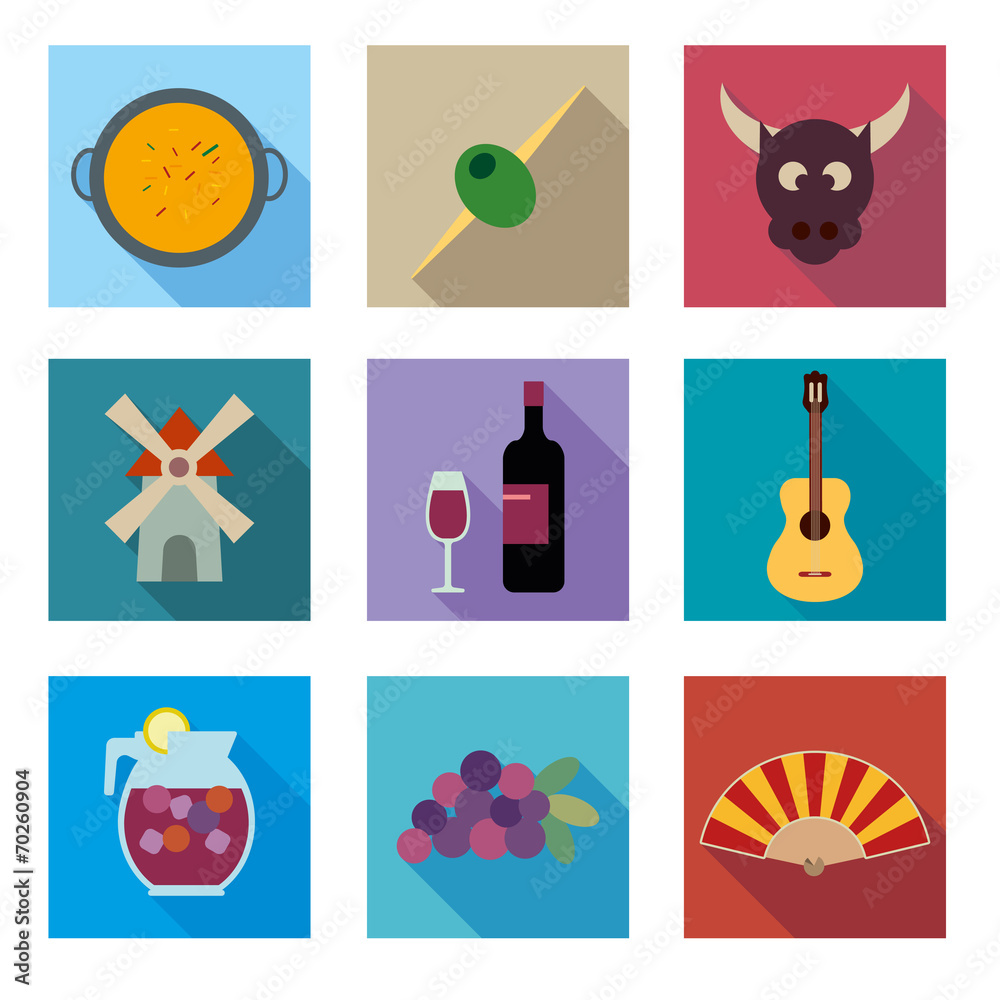 Naklejka premium Spain vector icons set