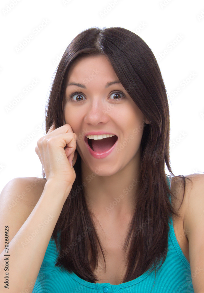 woman calling by mobile phone screaming yelling expression woman calling by mobile phone screaming yelling expression