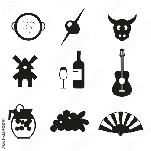 Spain vector icons set