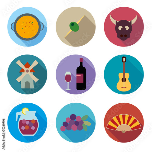 Spain vector icons set