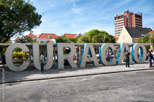 Curacao slogan / logo in Willemstad photo